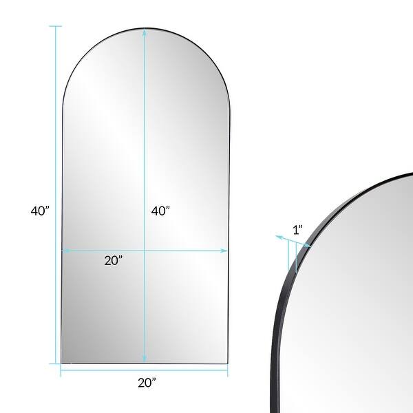 dimension image slide 5 of 7, Allan Andrews Stainless Steel Framed Wall Mirror, Van Buren Collection
