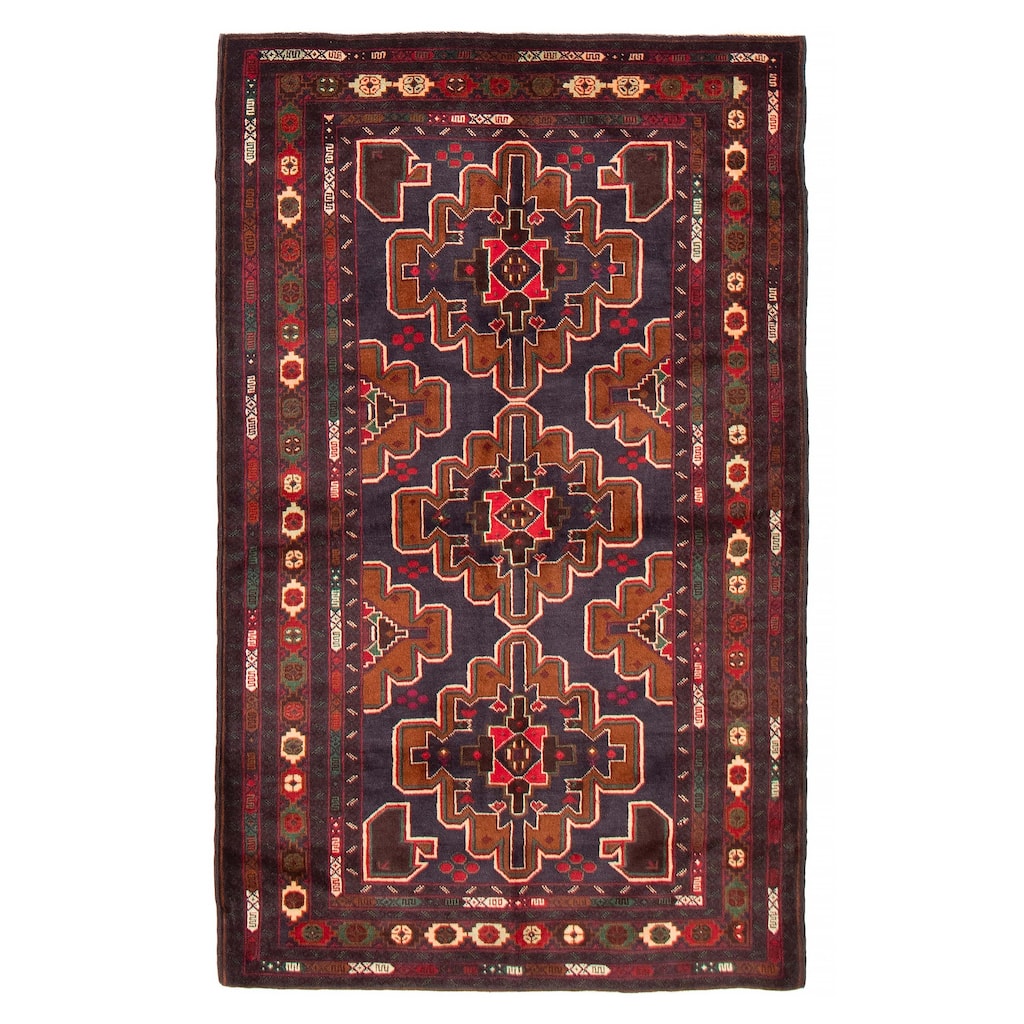 Teimani Navy Rug 3'10" x 6'7" - 3'10 x 6'7