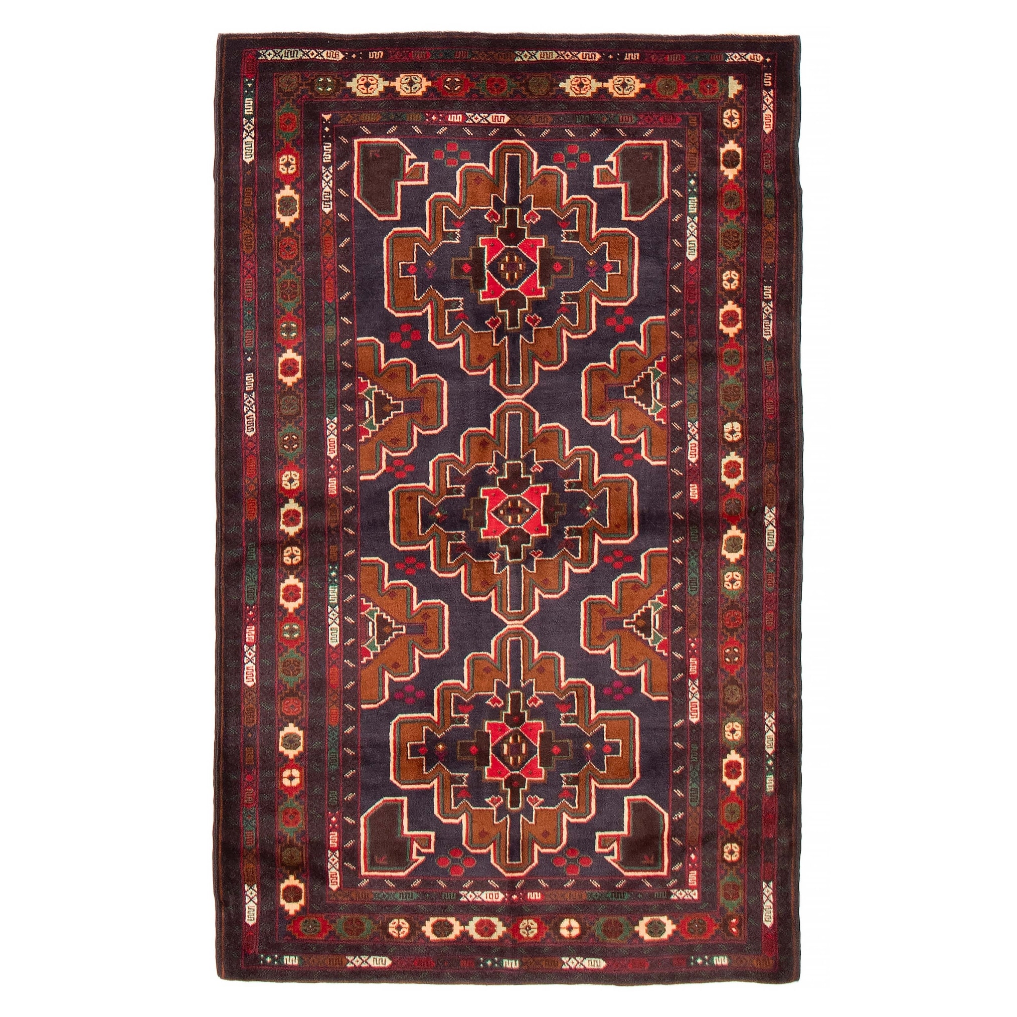 Teimani Navy Rug 3'10" x 6'7" - 3'10 x 6'7