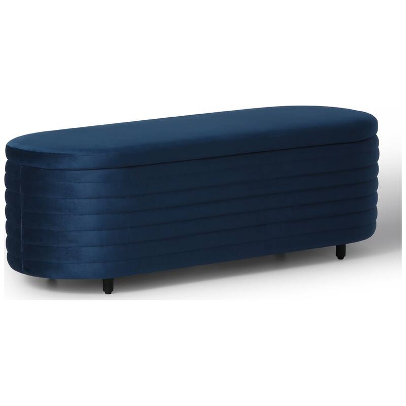 Farrah Velvet Polyester Flip Top Storage Ottoman - 54"