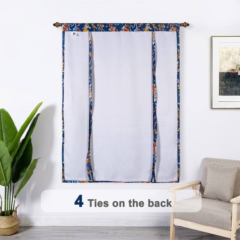 DriftAway Heather Flower Floral Printed Tie Up Curtain