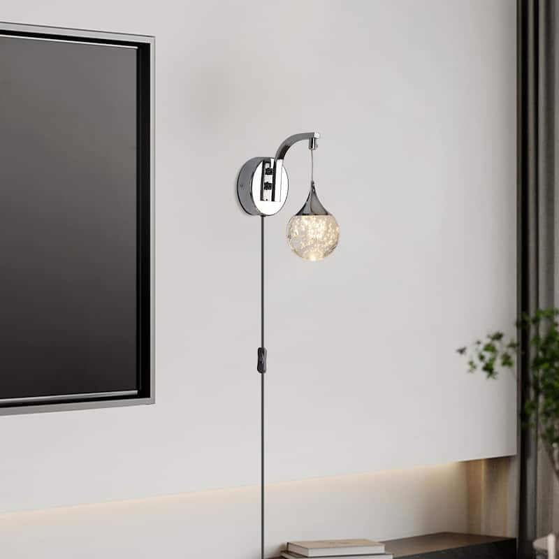 LED Wall Lights Plug in Wall Sconce Crystal Wall Sconces - N/A - Chrome-Bubble