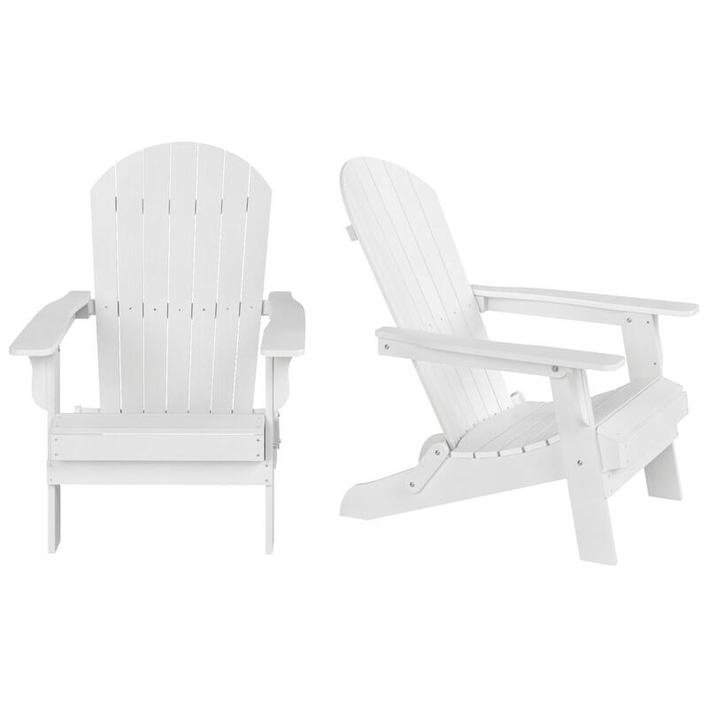 Vineyard HIPS Outdoor Folding Eco-Friendly All Weather Seashell Adirondack Chair (Set of 2)