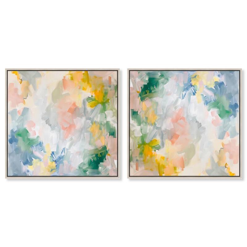 Sage Green Glam Canvas by Art Remedy - 16" x 16" - White