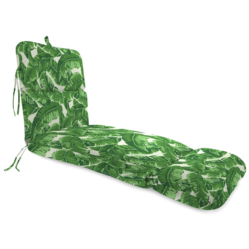 Sunbrella 74" x 22" Outdoor Chaise Lounge Cushion with Ties and Loop - 74'' L x 22'' W x 5'' H - Tropics Jungle