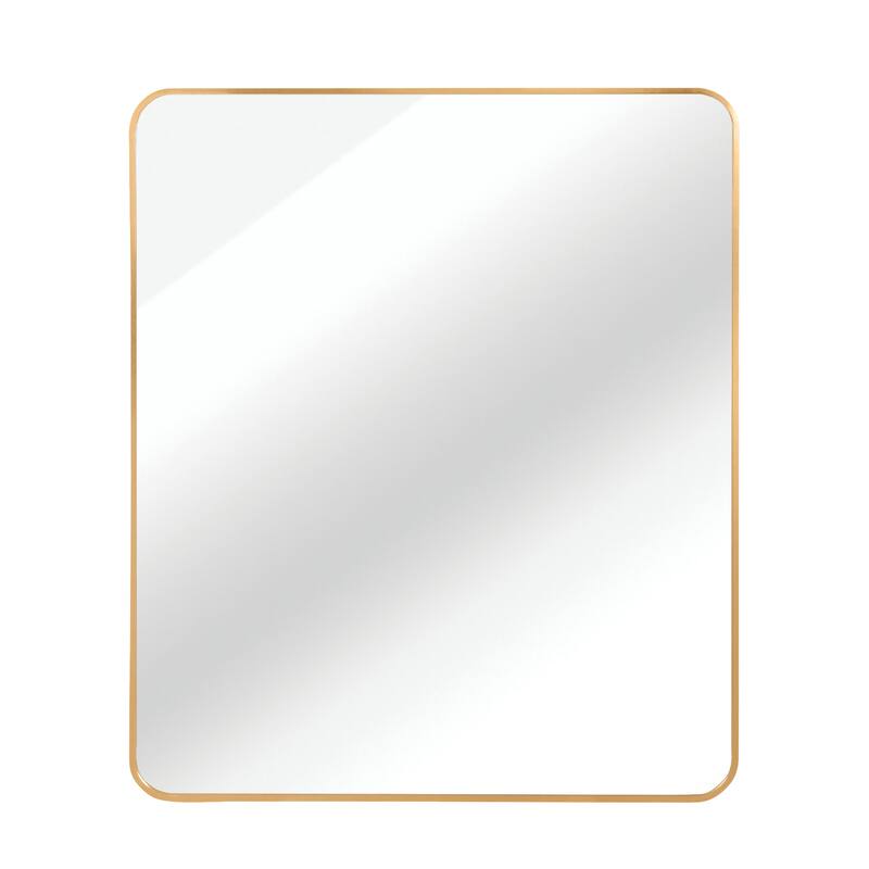 30 "X36" Rectangular Bathroom Wall Mirror,The Brushed Frame Of Rectangular Mirror Is Premium Anti-Rust Aluminum Alloy
