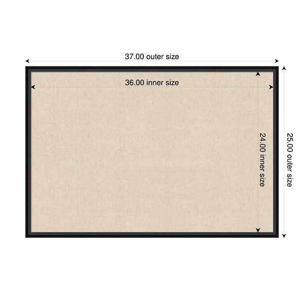 dimension image slide 49 of 91, Amanti Art Framed Fabric Pinboard Natural Linen Printed Bulletin Board