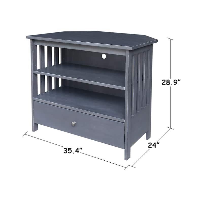 Solid Hardwood Mission Corner TV Stand