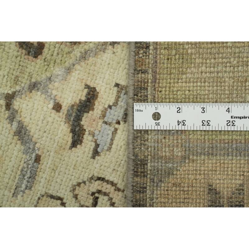 Vegetable Dye Wool Oushak Turkish Area Rug, Geometric Carpet - 9' 9'' X 8' 0''
