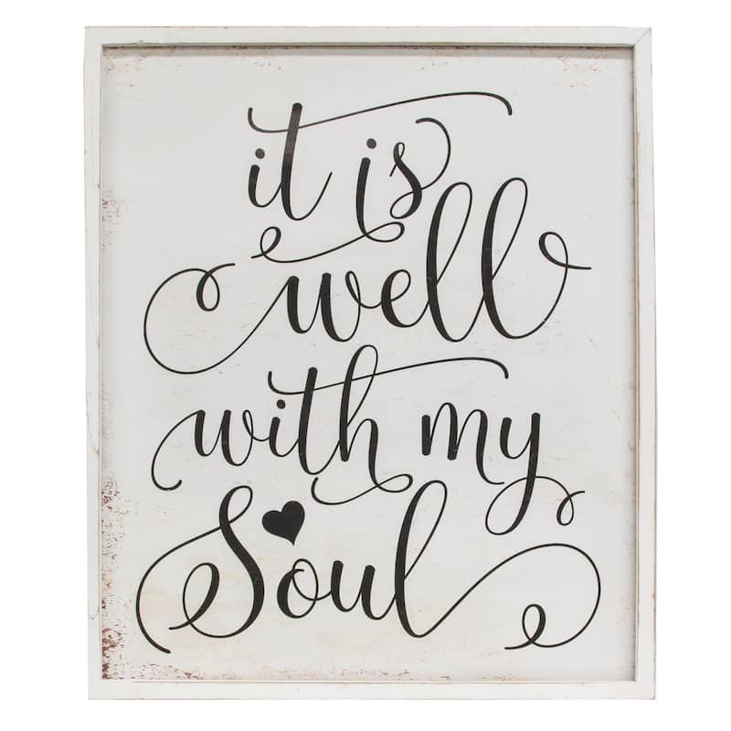 It Is Well With My Soul Distressed Framed Sign