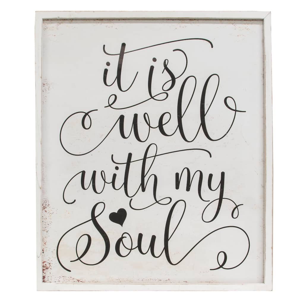 It Is Well With My Soul Distressed Framed Sign