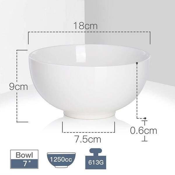 MALACASA 4 Piece Porcelain Soup Salad Bowls Set - Overstock ...