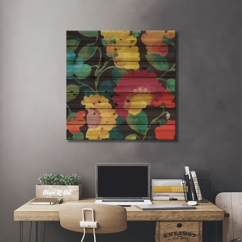 Nocturne I Print On Wood by Kim Parker - Multi-Color