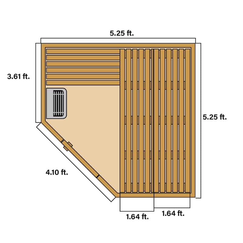 ALEKO Wood Wet Dry Indoor 6 Person Sauna with ETL Certified Heater