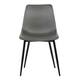 Leatherette Dining Chair with Bucket Seat and Metal Legs, Gray and Black