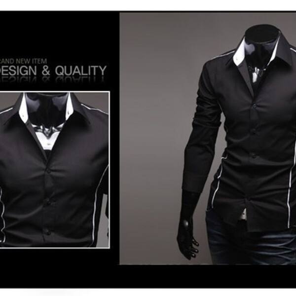 Shop Fashion Long Sleeve Shirts Men Korean Slim Design Cotton