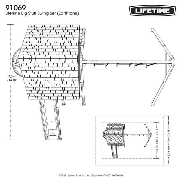 dimension image slide 0 of 2, Lifetime Big Stuff Swing Set (Earthtone)