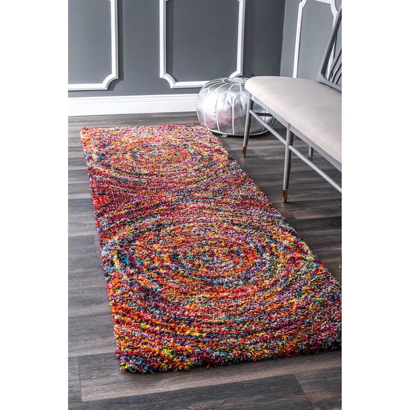 Nuloom Ardelle Colorful Swirl Shag Area Rug - 2'8" x 8' Runner - Multi