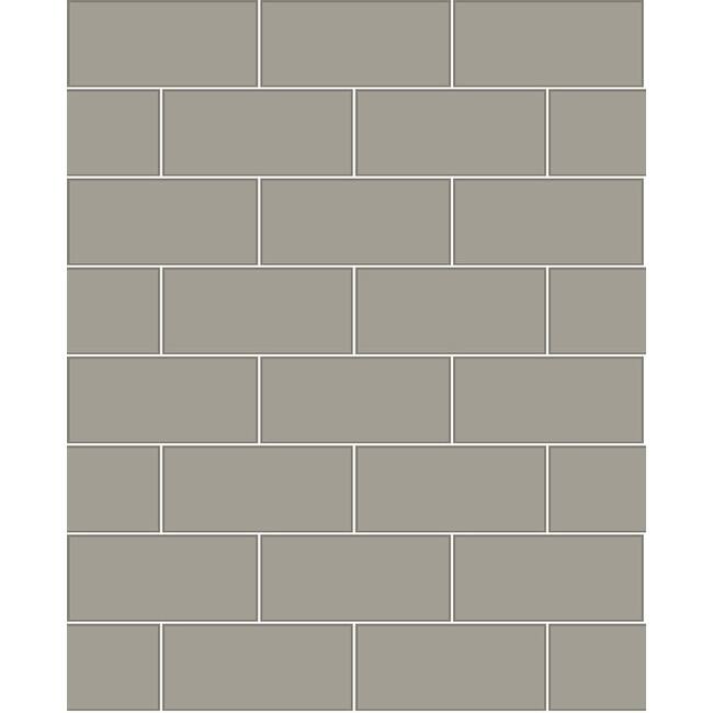 Brewster Parkway Grey Subway Tile Wallpaper - 20.5in x 396in x 0.025in