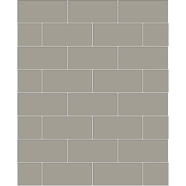 Brewster Parkway Grey Subway Tile Wallpaper - 20.5in x 396in x 0.025in
