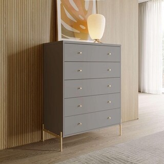 Manhattan Comfort Jasper 5.0 Dresser with Steel Gold Legs