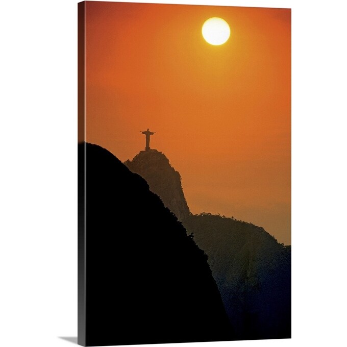 Shop Silhouette Of Statue Of Jesus Christ At Sunset Rio De Janeiro Brazil Canvas Wall Art Overstock 16284818