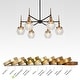 preview thumbnail 12 of 17, Beta Modern 6-Light Black Gold Glass Wheel Chandelier for Dining Living Room - 27.6'' Dia. x 12.6'' H