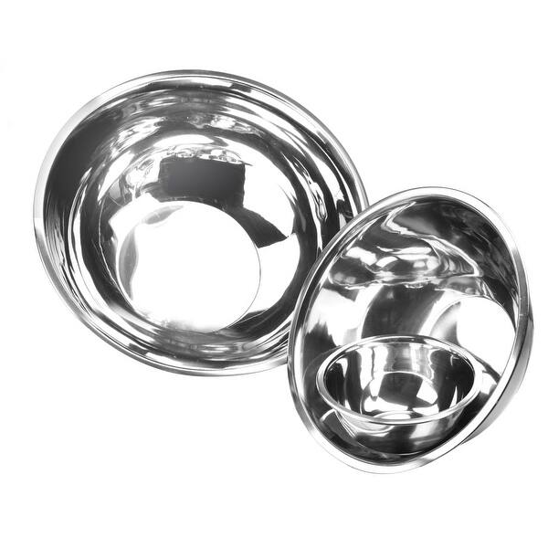 Premium Polished Mirror Nesting Stainless Steel Mixing Bowl - 10.25, 16, 20 Quarts