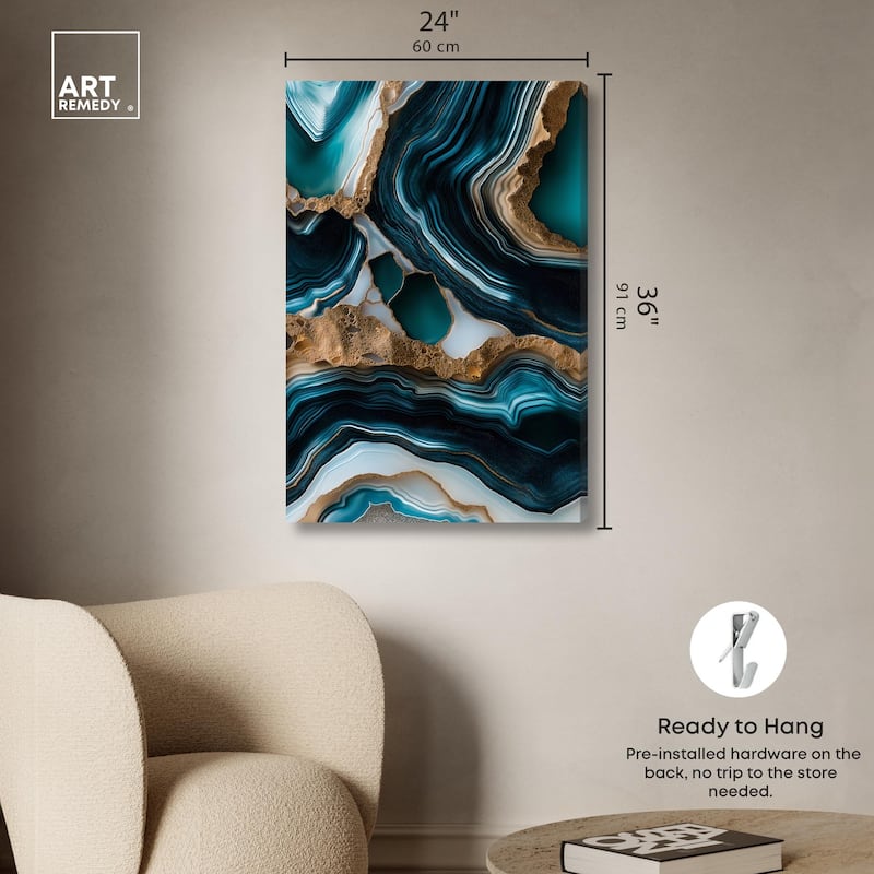 Teal Tectonic II Canvas by Art Remedy, Gallery Wrapped