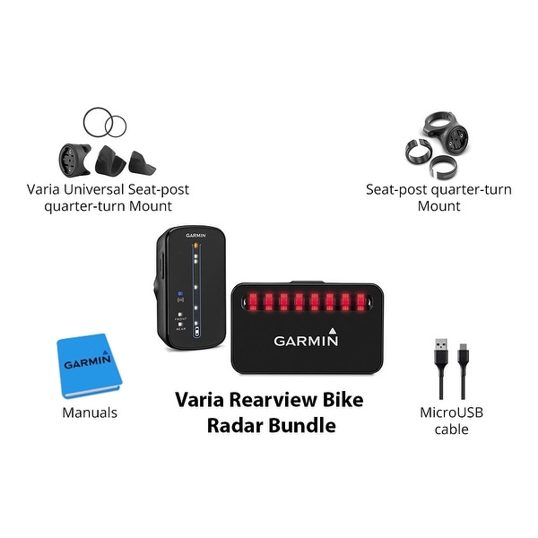 Garmin Varia Rearview Radar Tail Light Mount 010-01509-00 010-01509-10 Bundle 