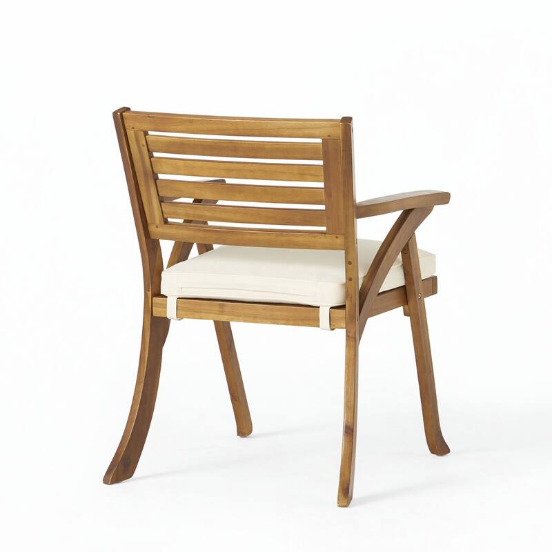Outdoor 5 Piece Wood Dining Set With Cushions