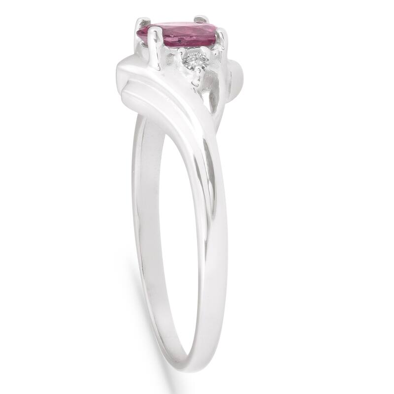 5/8ct Oval Ruby & Diamond Ring White Gold