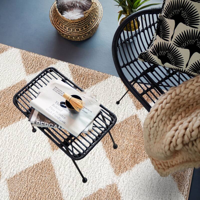 Diamond Wave Shag Rug - Cozy Feel for Living Room, Bedroom, or Entryway - Anthracite Dark Gray - Medium Pile