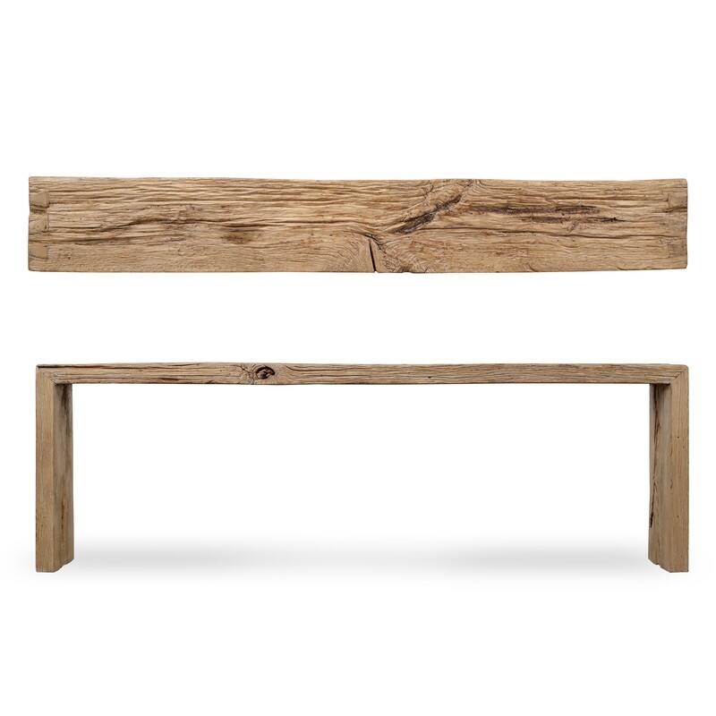Approx. 8-9Ft Long Vintage Waterfall Console Table Weathered Natural Wood (Size And Finish Vary)
