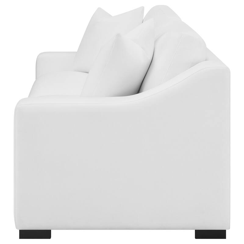 Ashlyn Transitional Upholstered Sloped Arm Sofa White
