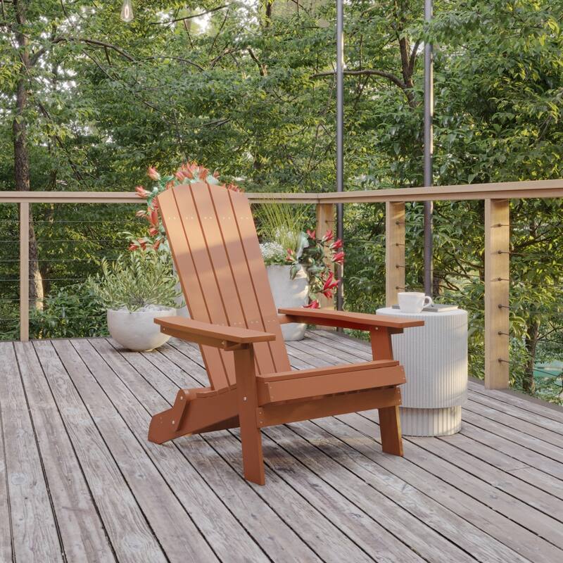 Poly-resin Folding Adirondack Indoor/Outdoor Patio Chair (Set of 4)