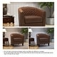 preview thumbnail 16 of 90, Axia Barrel PU Leather Accent Chair with Nailhead Trim