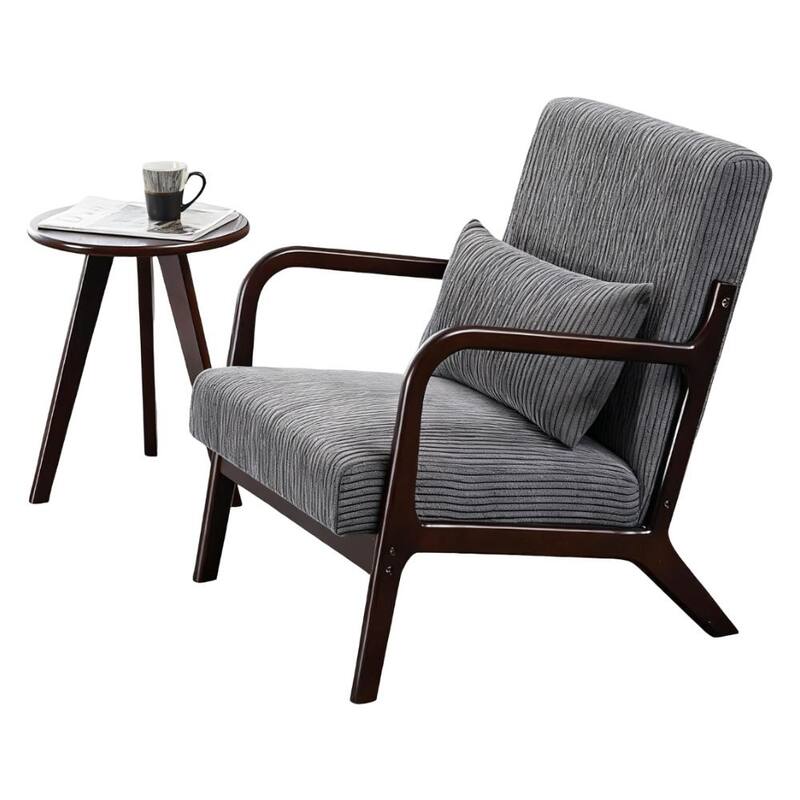 Mid-Century Modern Accent Chair&Coffee Table Set, Suitable for Living Rooms and Bedroom Relaxation Areas