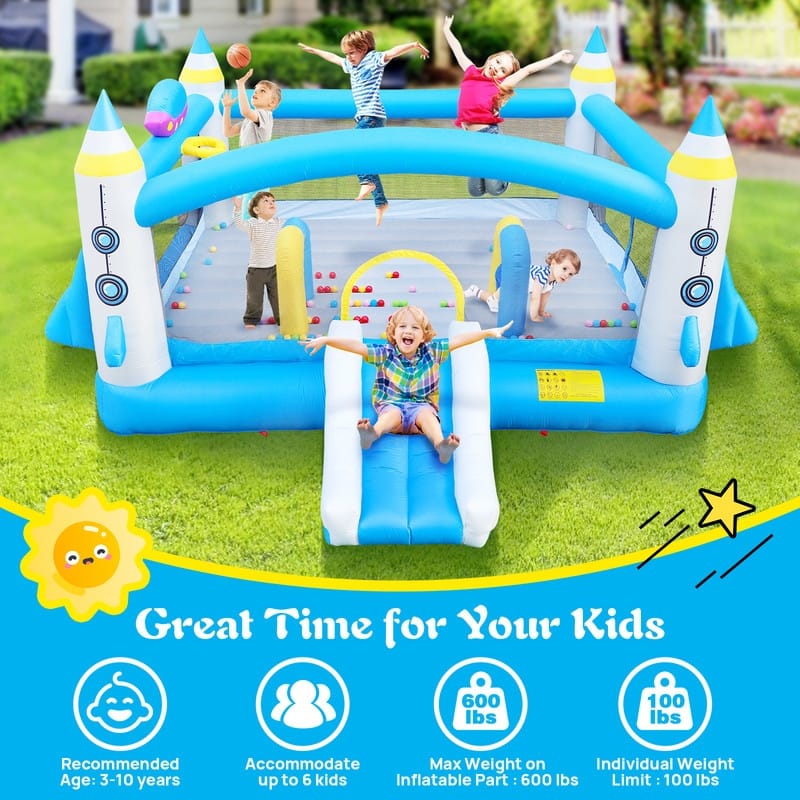 Multifunctional Jump 'n Slide Inflatable Bouncer for Kids - Multicolor