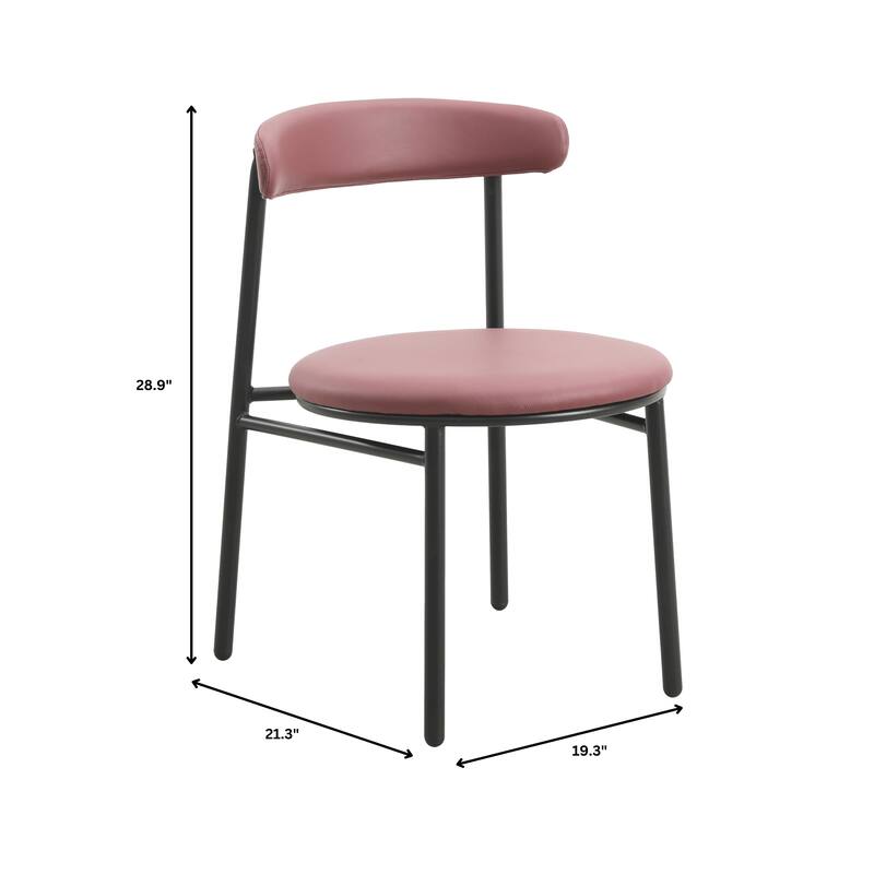 Lume Modern Dining Chairs Polyester Fabric Seat with Steel Legs by LeisureMod