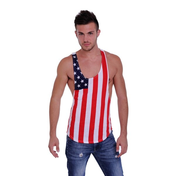 Shop Men's USA Flag Open Side Sleeveless Shirt Stars & Stripes Pride ...