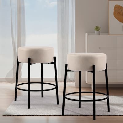 Comfortable Elegant and Modern PU Leather Counter Stools - N/A