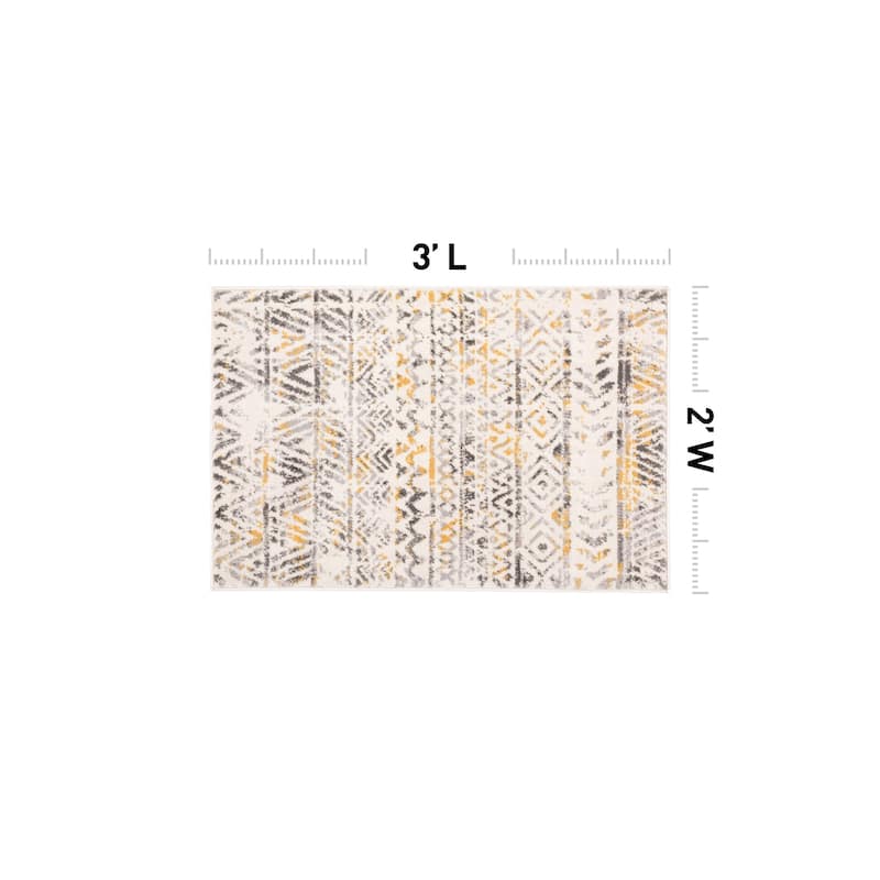 The Curated Nomad Midtown Geometric Distressed Bohemian Rug