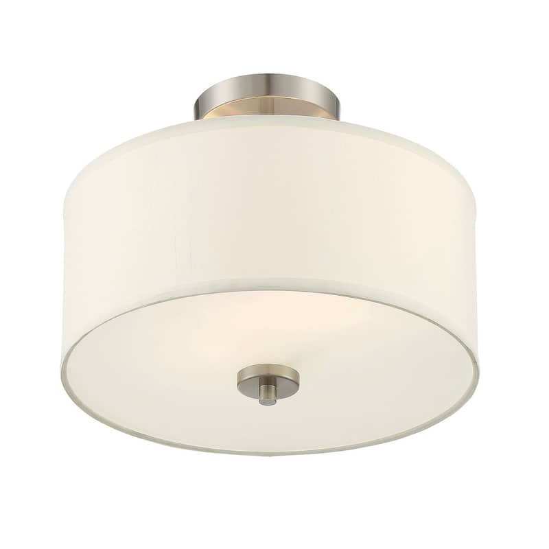 Meridian M60008 2 Light 13" Wide Semi-Flush Drum Ceiling Fixture
