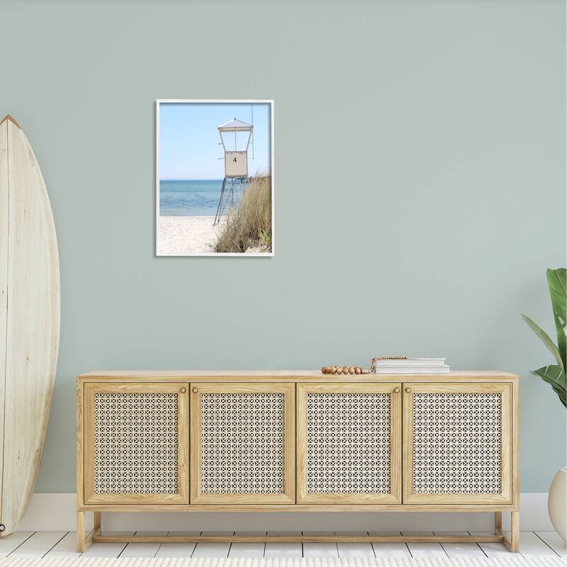Stupell Summer Beach Hut Clear Skies Framed Giclee Art by Kim Allen