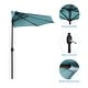 preview thumbnail 6 of 4, 9' Sutton Half Round All-Weather Crank Patio Umbrella
