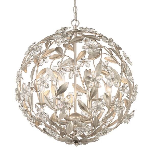 slide 2 of 11, Crystorama Lighting Group MSL-316 Marselle 6 Light 22" Wide Crystal Antique Silver