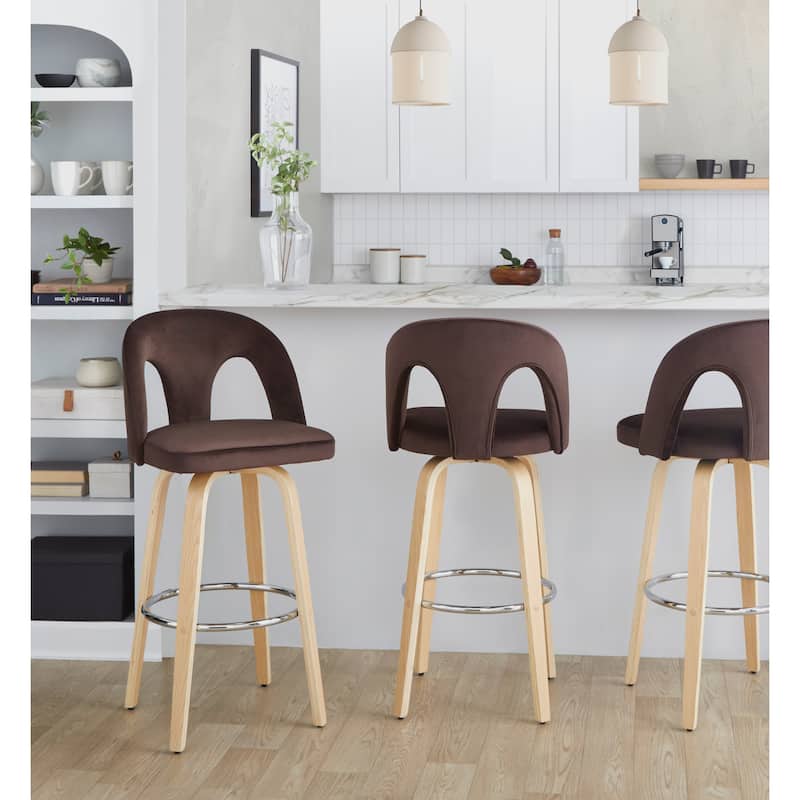 Ava Upholstered 30" Fixed-Height Counter Stool - Set of 2