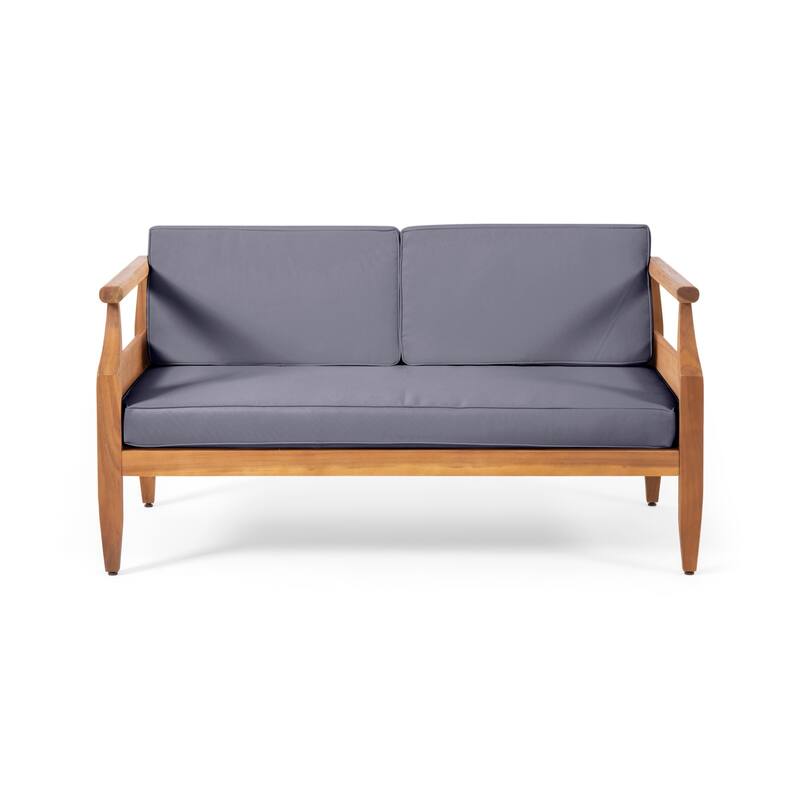 Outdoor Wood Frame Conversation Sofa Set of 2