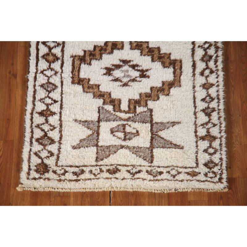Beige Anatolian Oriental Runner Rug Hand-knotted Wool Carpet - 2'11"x 13'0"